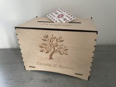 Dřevěný box na svatební přání